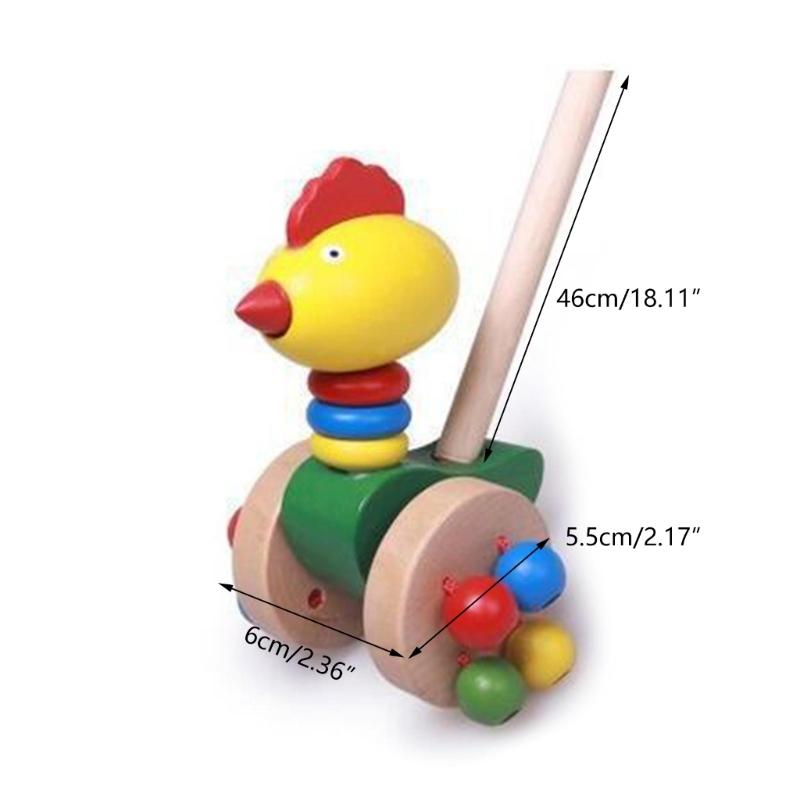 Wooden Pushing Toy For Baby Hand Eye Coordination Toy for Ages 18-36 Months Physical Development Waddling Toy