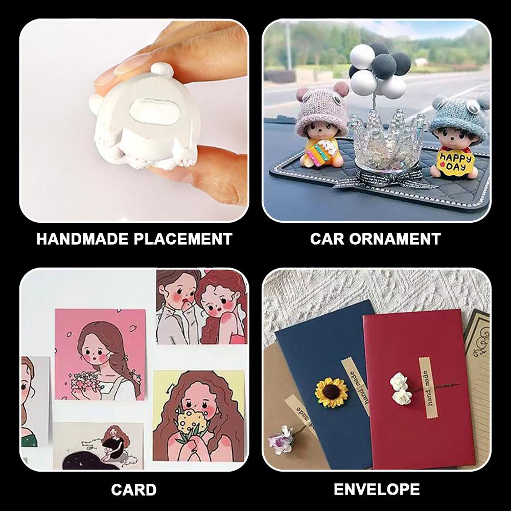 Silicone World 200PCS Double-Sided Adhesive Transparent Seamless Glue Pads Sticker for Blind Box Landscape Doll Foot Fixed Glue