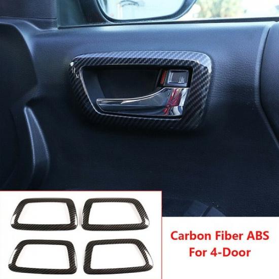 Fit Fits Toyota Tacoma 2016- Carbon Fiber ABS Interior Door Handle Bowl Trim