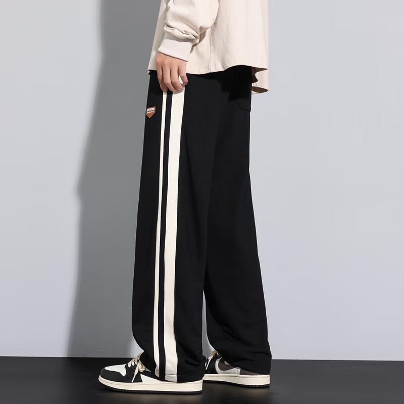 Men's Casual Striped Straight-Leg Pants