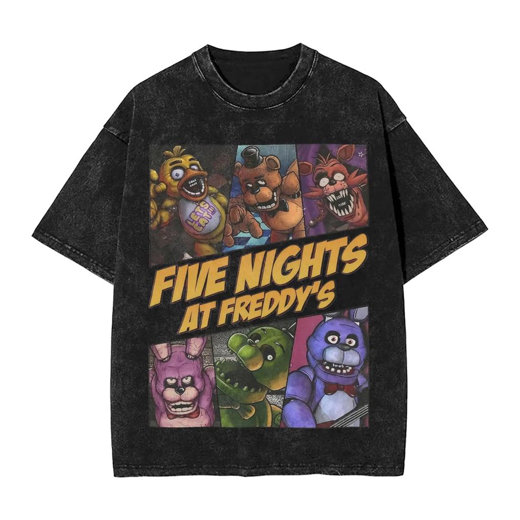 Hot Sale New Horror Game FNAF At Freddys Peripherals TShirt Unisex Women Oversized Casual Summer Tee Harajuku Fashion Cotton Tops