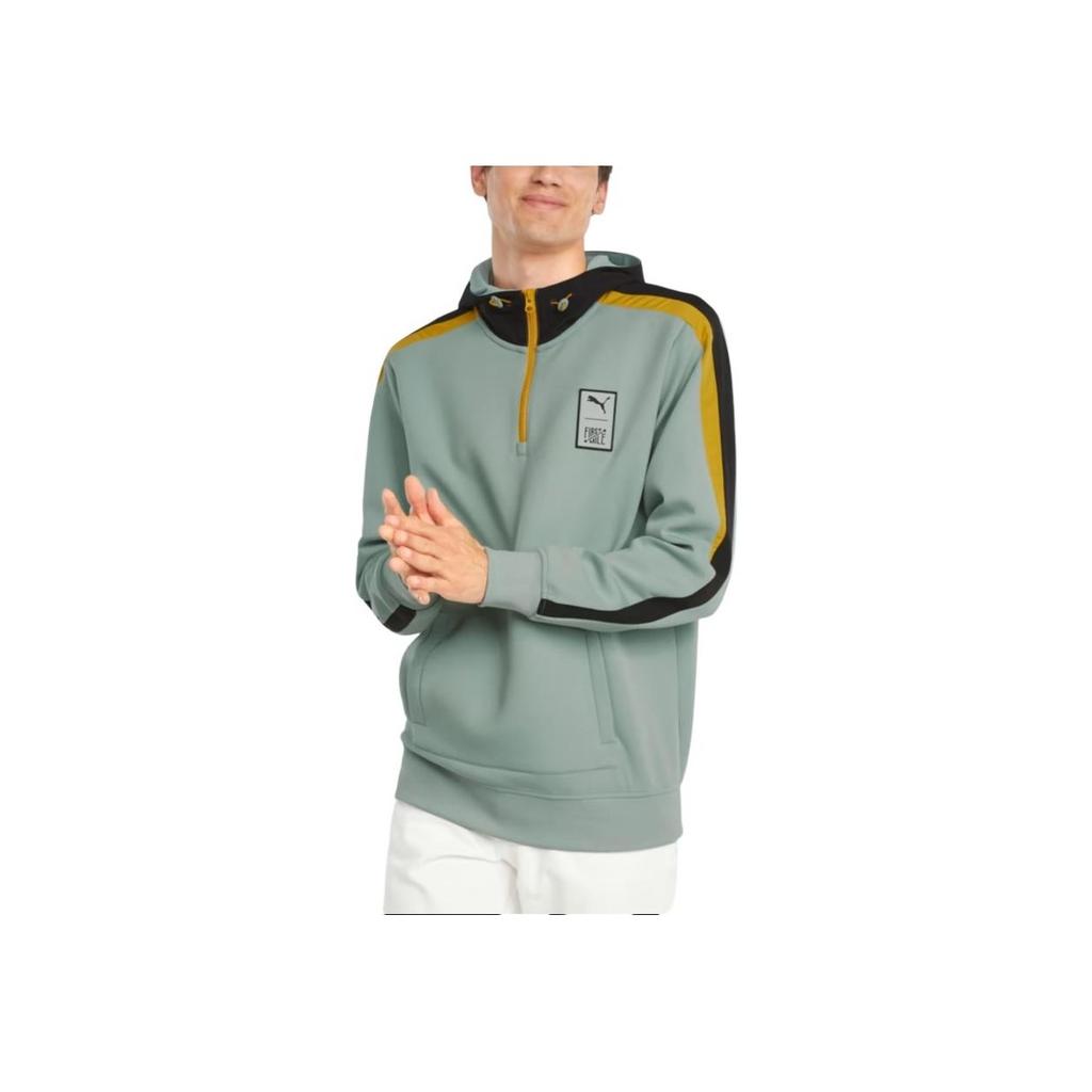 Puma X Firstmile Collab Training Hoodie With Patch Pocket Men Tops Green 532339-79