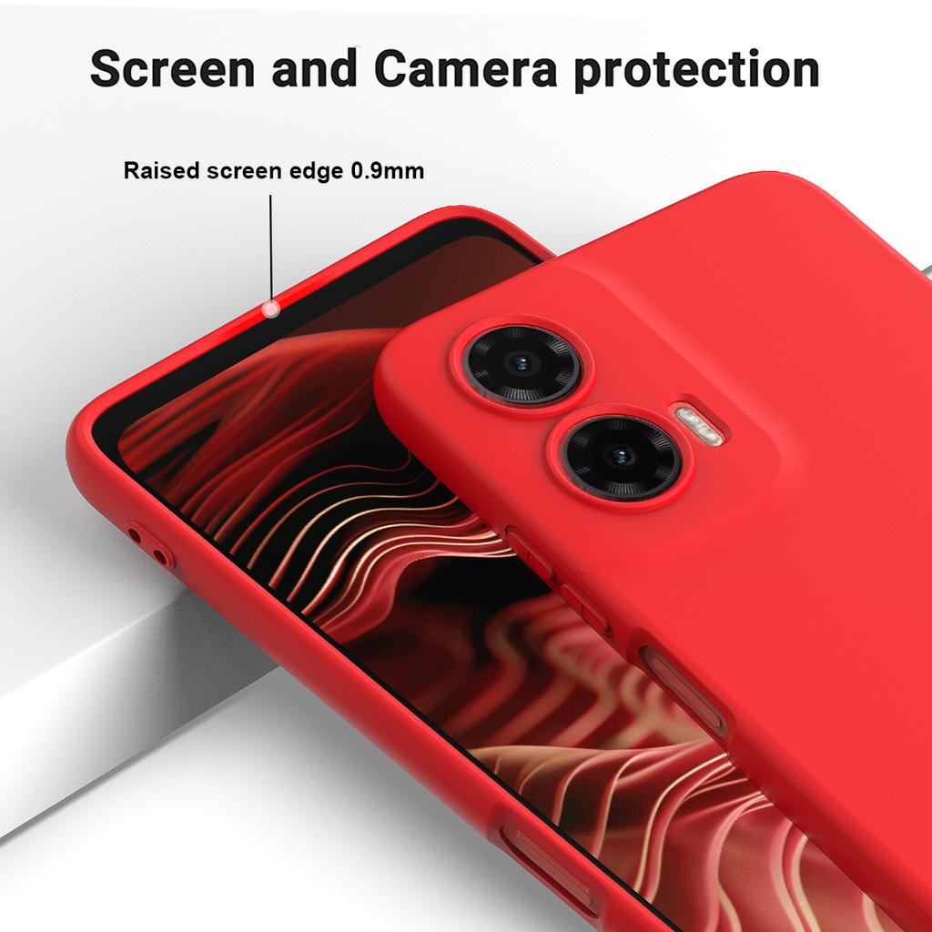 For Motorola Moto G35 5G Case Liquid Silicone Anti-Scratch Phone Cover with Hand Strap