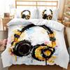 Headphones Duvet Cover Rock Music Melody Note Bedding Set Cool White Headset Boys Double Queen King Size Polyester Qulit Cover