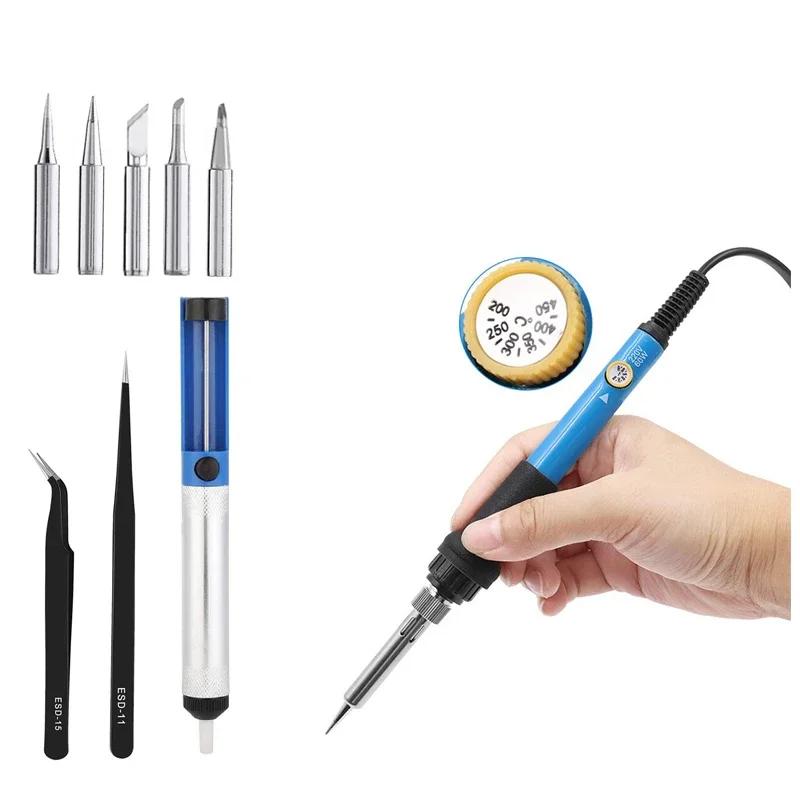 Soldering Iron 60W Adjustable Temperature Electric Solder Iron Rework Station Mini Handle Heat Pencil Welding Repair Tools