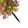22" Artificial Violet Flower Topiary Ball Tree, UV Resistant Fake Bushes Shrubs with Ground Spike, Plastic Realistic Fake Plants for Porch, Garden,