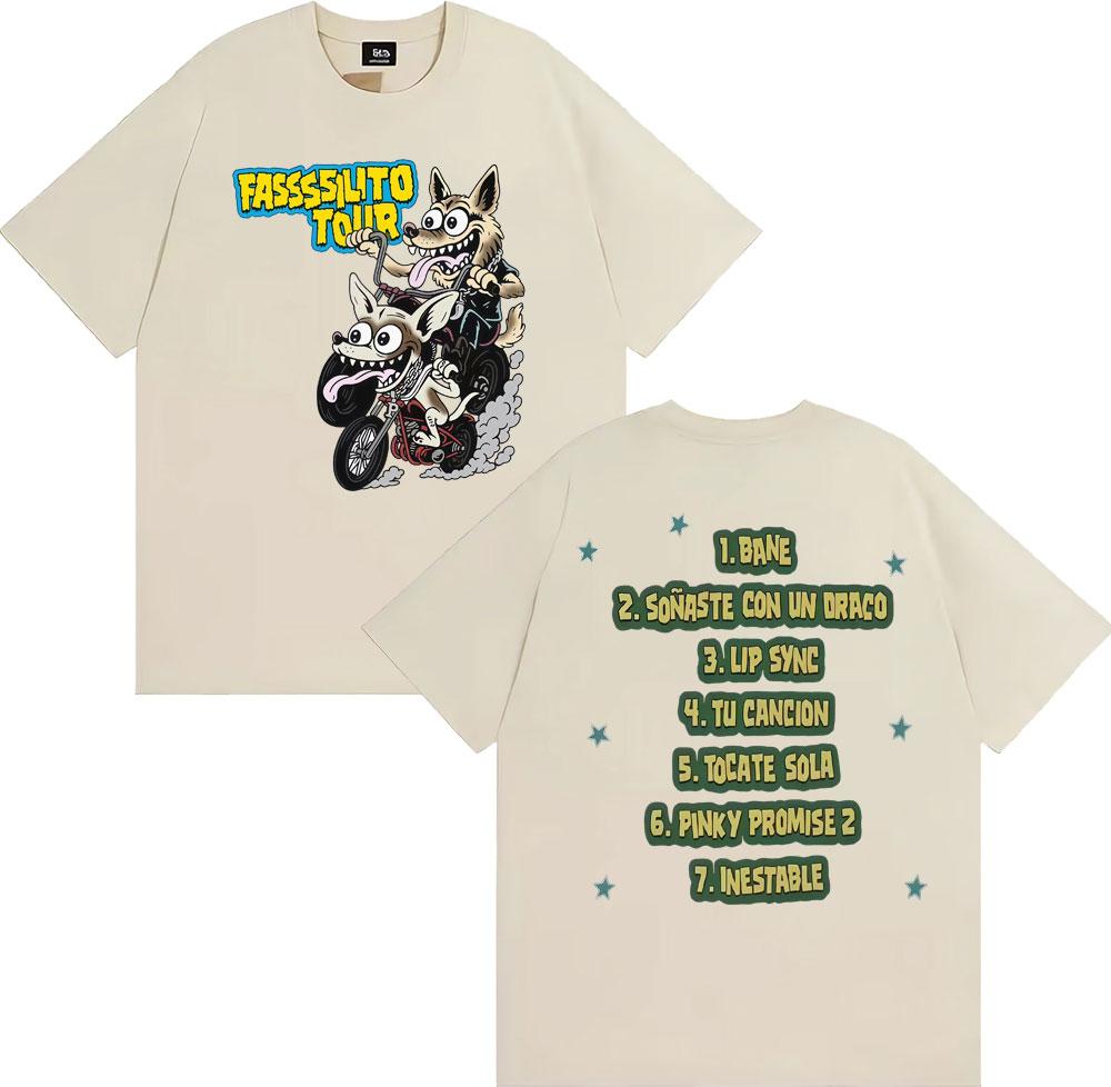La Panter Lucho Rk Ta Facil 2026 New Album T Shirts Fassssilito Tour Tshirts Unisex Women Fashion Hip Hop Casual Oversized Tshirt