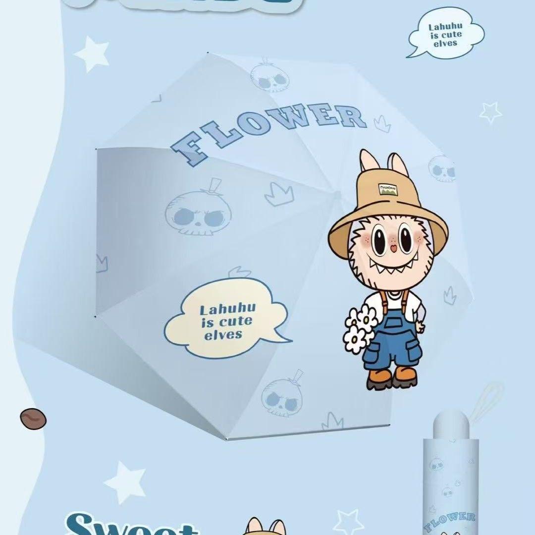 

Милый зонтик, Портативный ручной трехсложный зонт из черного винила для погоды и дождя Manual 3-fold umbrella