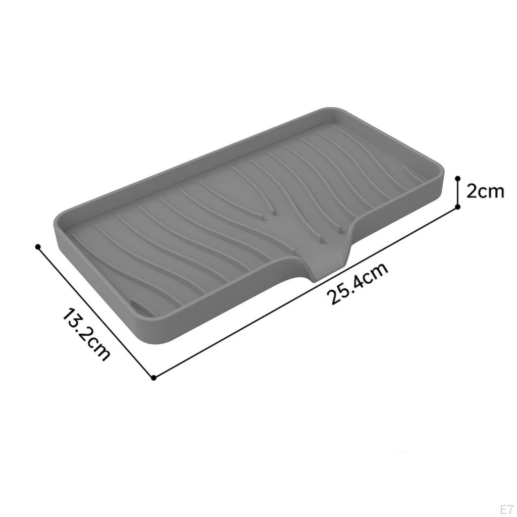 Kitchen Soap Tray, Sink Sponge Tray Holder Self Draining Silicone