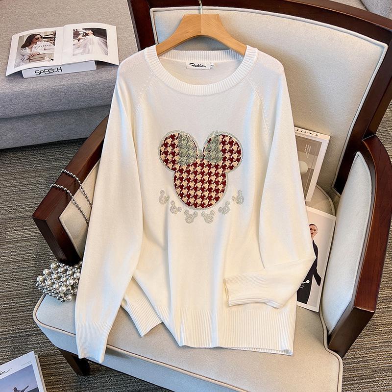 Plus Size Women's Pullover Sweater, Round Neck, Bust 150/160, for 200/300 Lb.