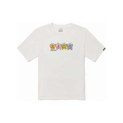Vans X Sandy Liang Ss22 Butterfly And Letter Print Crew Neck Short Sleeve T-Shirt Unisex Tops White VN0A7SDT3KS