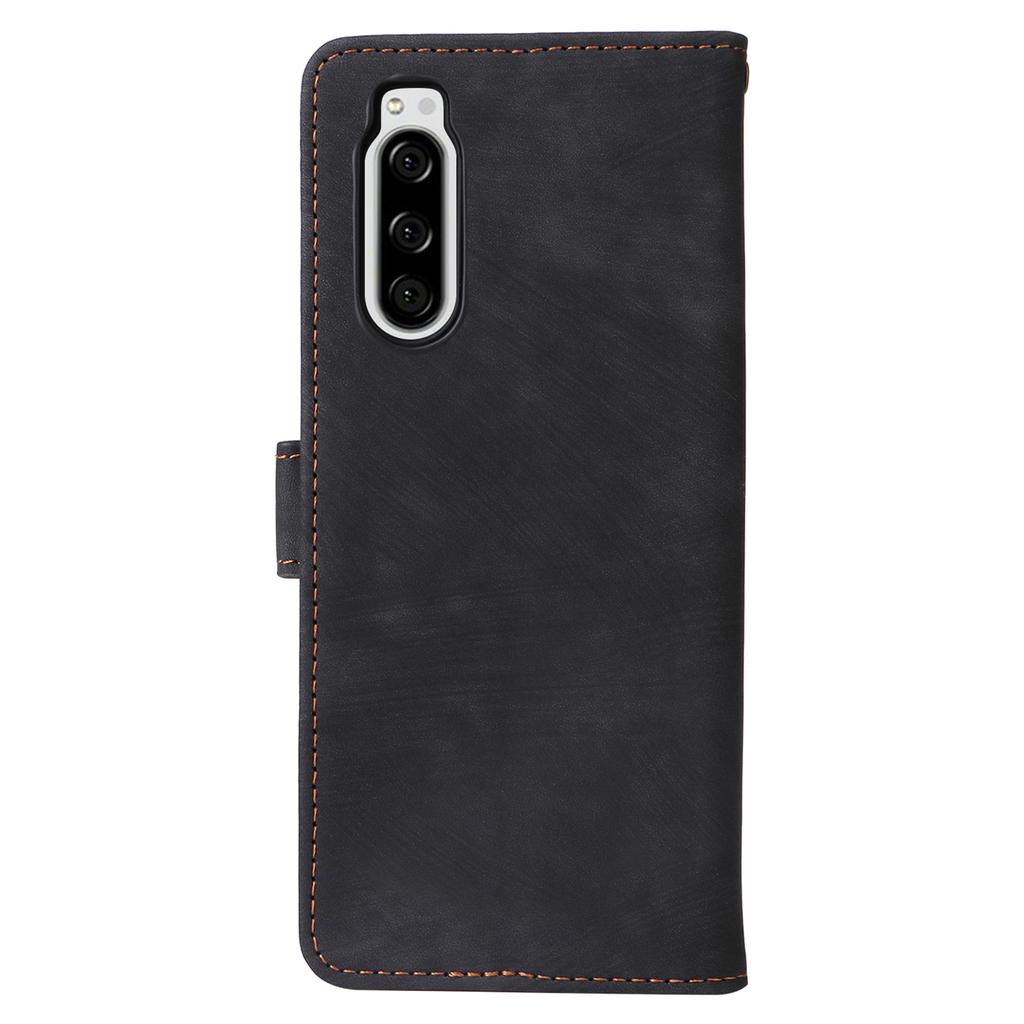 Dla Sony Xperia 5 Portfel Etui na Telefon Komórkowy Blokujące RFID Skóra PU Pokrowiec ze Stojakiem na Telefon