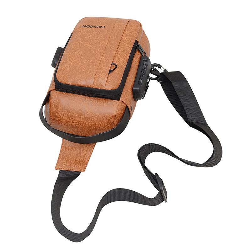 Men's Chest Bag Oxford Shoulder Crossbody Bag Waterproof USB Combination Lock Riding Bag