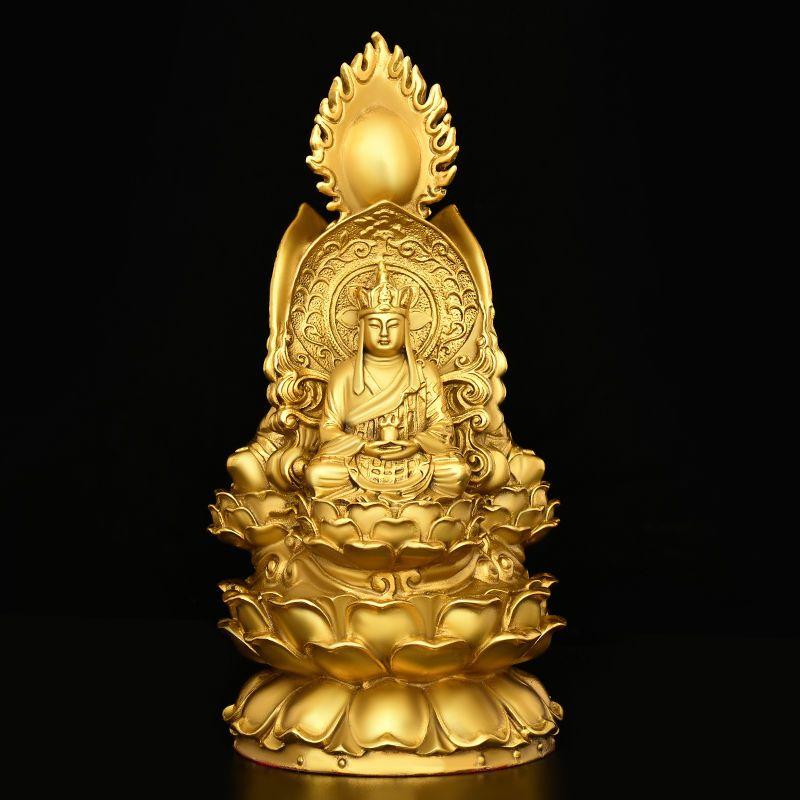 Chinese Style Pure Copper Three Sided Buddha Ornament Shakyamuni Ksitigarbha Blessings Decorations