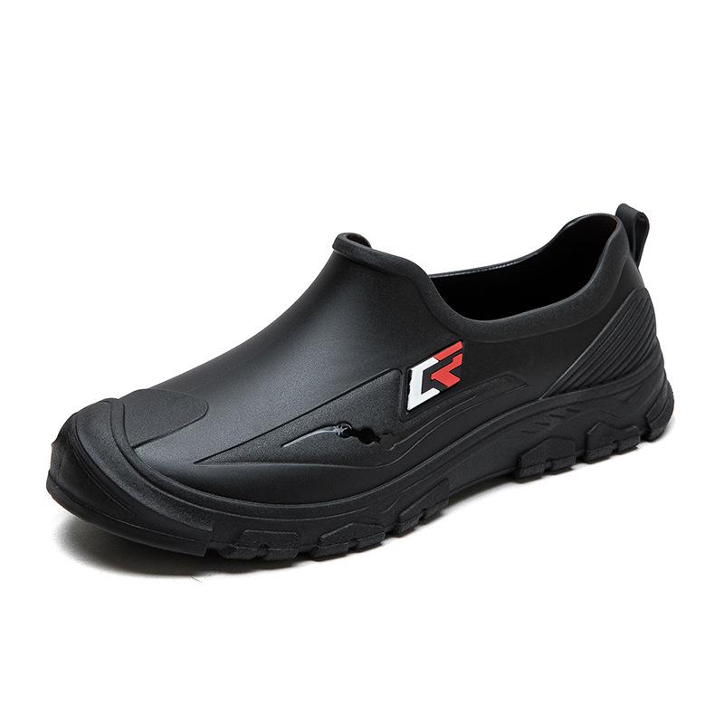 Low-top Rain Shoes Men's Outdoor Waterproof Shoes Non-slip Fashion Kitchen Work Shoes Fishing Car Wash Rubber Shoes