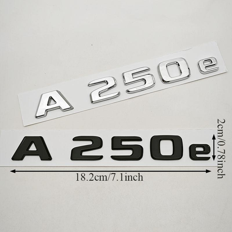 BRI4 NEW 3D ABS Car Letters Logo A250e Badge Sticker Rear Trunk Emblem Decals For Mercedes Benz A250e W177 Tail Marking