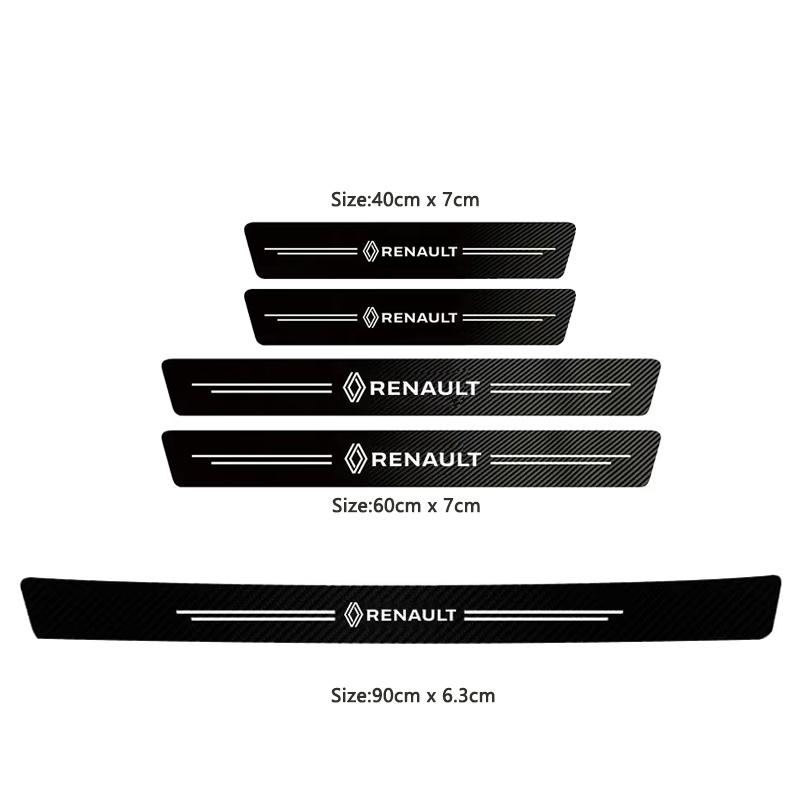 1/4/5Pcs Carbon Fiber Car Door Sill Scuff Plate Decor D Stickers For Renault RS Clio Megane 2 3 4 Captur Trafic Twingo Scenic 2