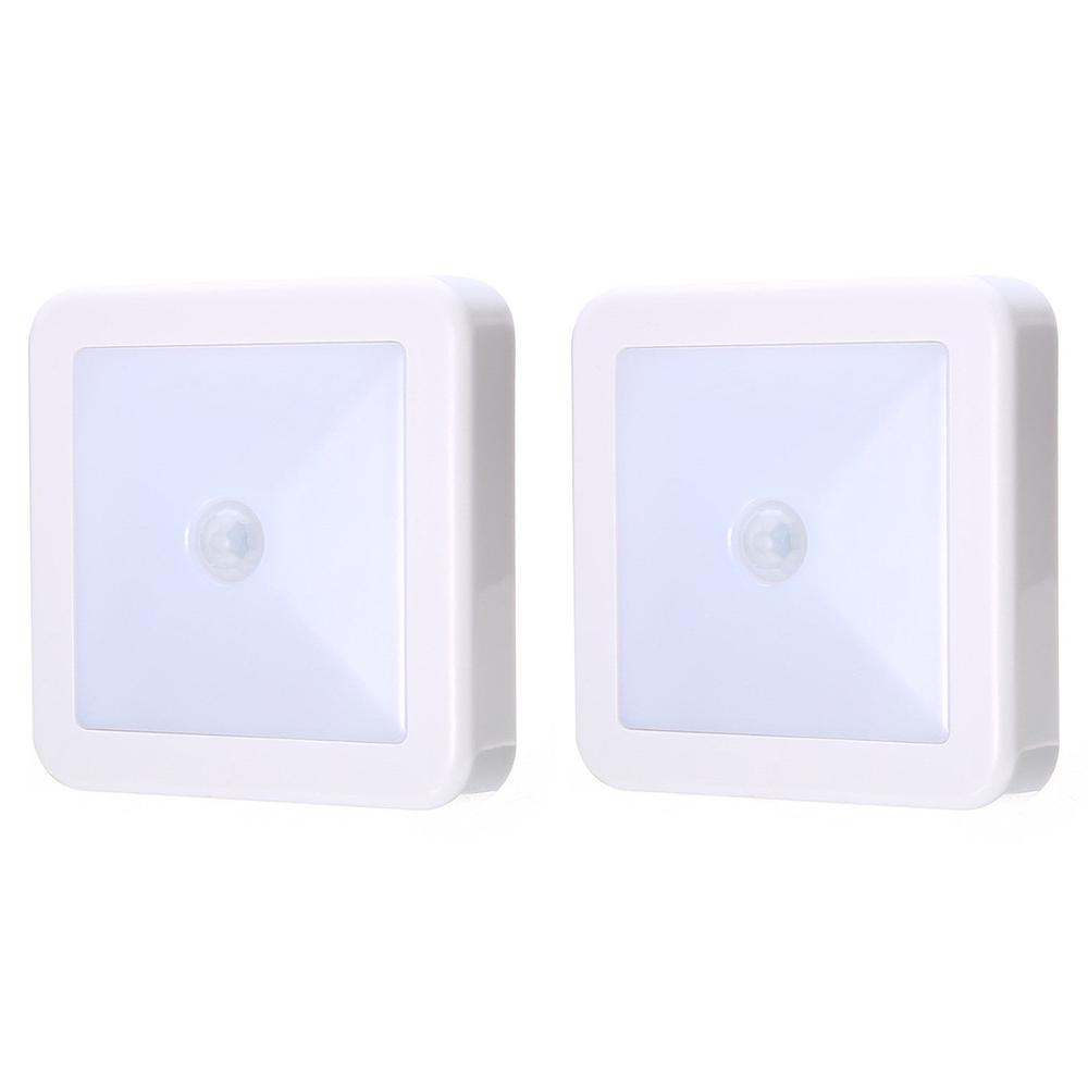 LED Wireless PIR Motion Sensor Night Light Cabinet Stair Lamp Battery ...