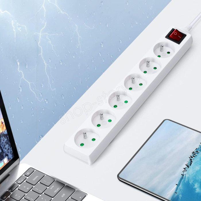 Bloc Multiprise - Noname - 6 Prises - Interrupteur - Protection Enfant - Panneau Ignifuge