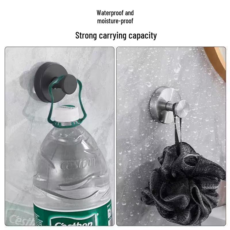 Stainless Steel Traceless Suction Cup Hook for Kitchen & Bathroom