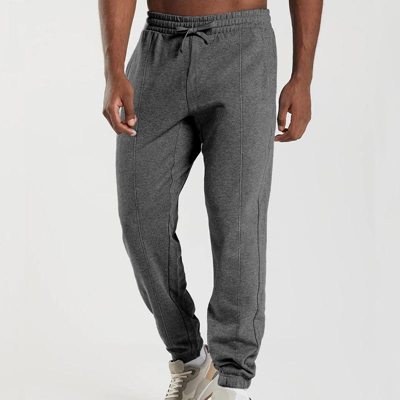 Spring/Summer Casual Sports Trousers Men's Relaxed-Fit Knitted Long Trousers with Cuffed Legs Simple and Versatile
