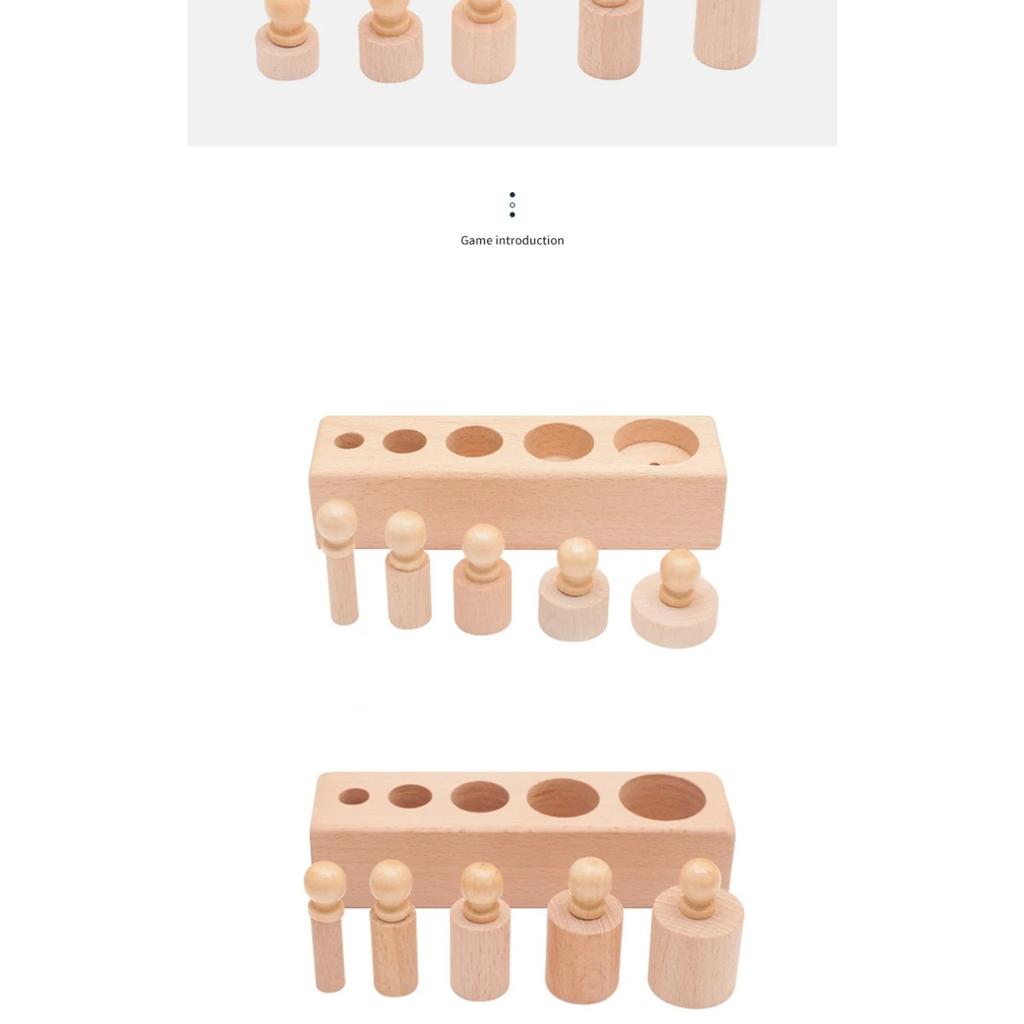 Montessori Knobbed Cylinder Socket Development Sensory Toys Hand-eye Coordination for Kids 3 Years Old and Up Gifts for Children