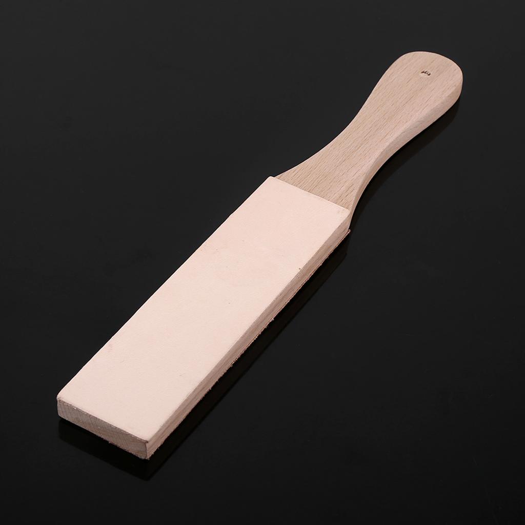 Leather Sharpener with Wood Handle,Multifunctional DIY Leather Craft Polish Sharpening Strop