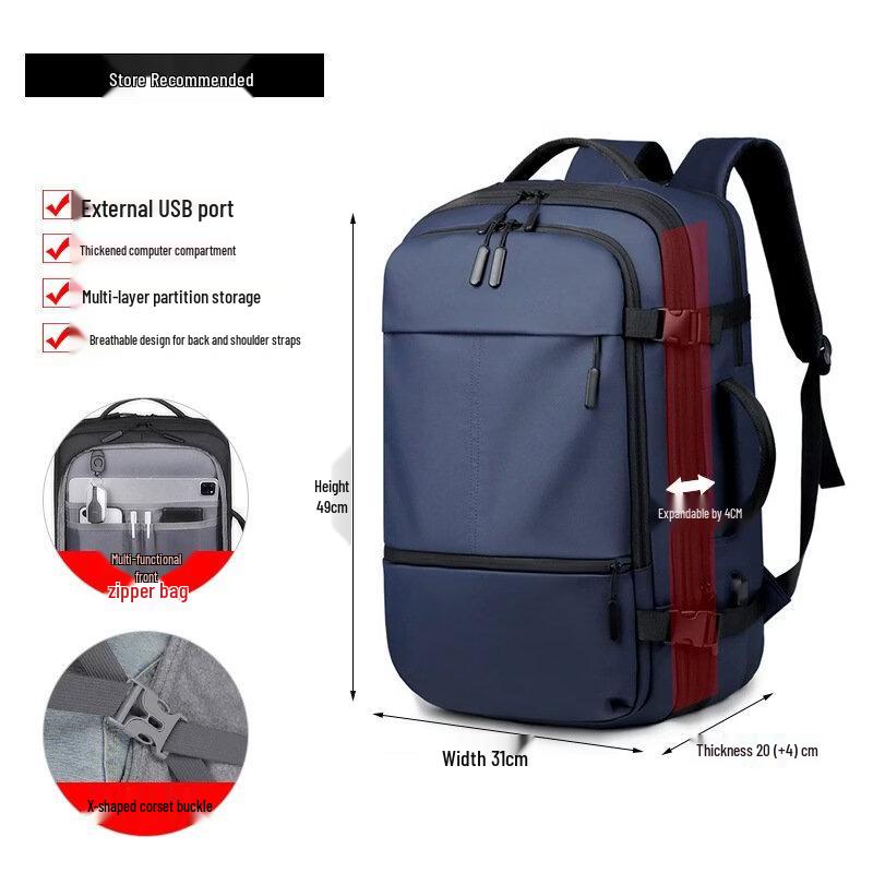 MDNG Affärsryggsäck för bärbar dator, expanderbar, för män