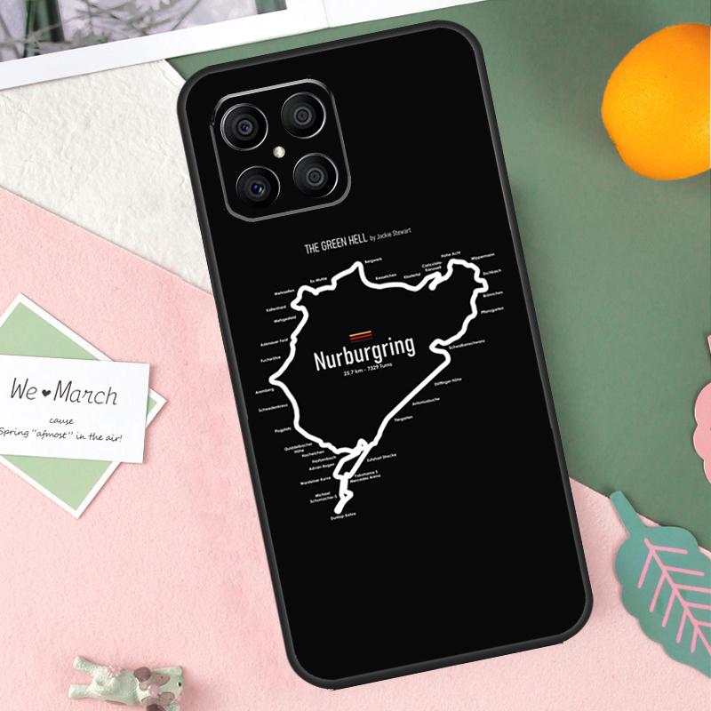 Motor Sport Nurburgring Case For Honor X8b X9b X9c X9a X8a X8 X9 50 70 90 Lite Honor 200 Lite Magic 7 5 6 Pro Cover