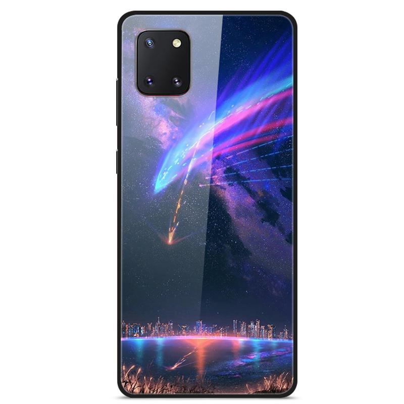 For Coque Samsung Note 10 Lite Case Tempered Glass Planet Space Cover for Samsung Galaxy Note10 Lite Case S10 Lite Glass Case