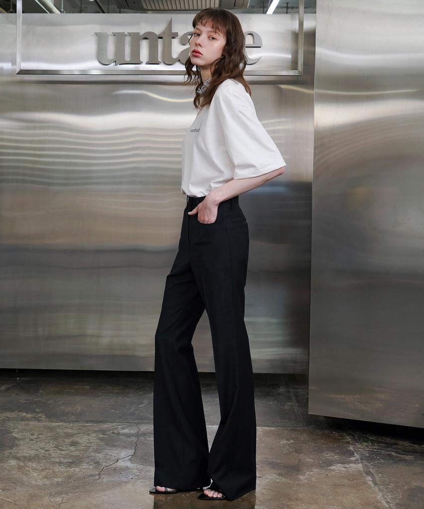 UNTAGE Wool Flare Trousers [Black(Unisex)]_Uth-Fp01