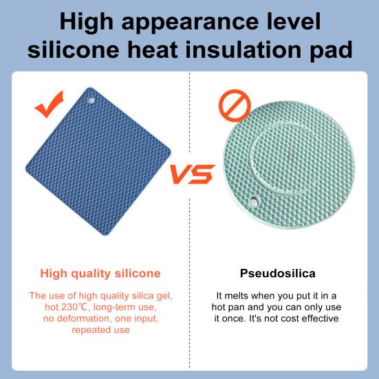 4Pcs Silicone Trivet Mats for Hot Dishes Heat Resistant Hot Pads Pot Holders Flexible Placemats Non-Slip Multi-Purpose Kitchen Tool