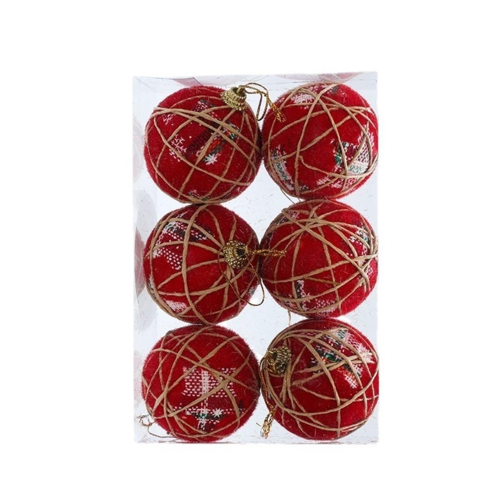 6pcs Creative Christmas Tree Pendant 6cm Hanging Ornament Christmas Foam Ball  Shopping Mall Scene