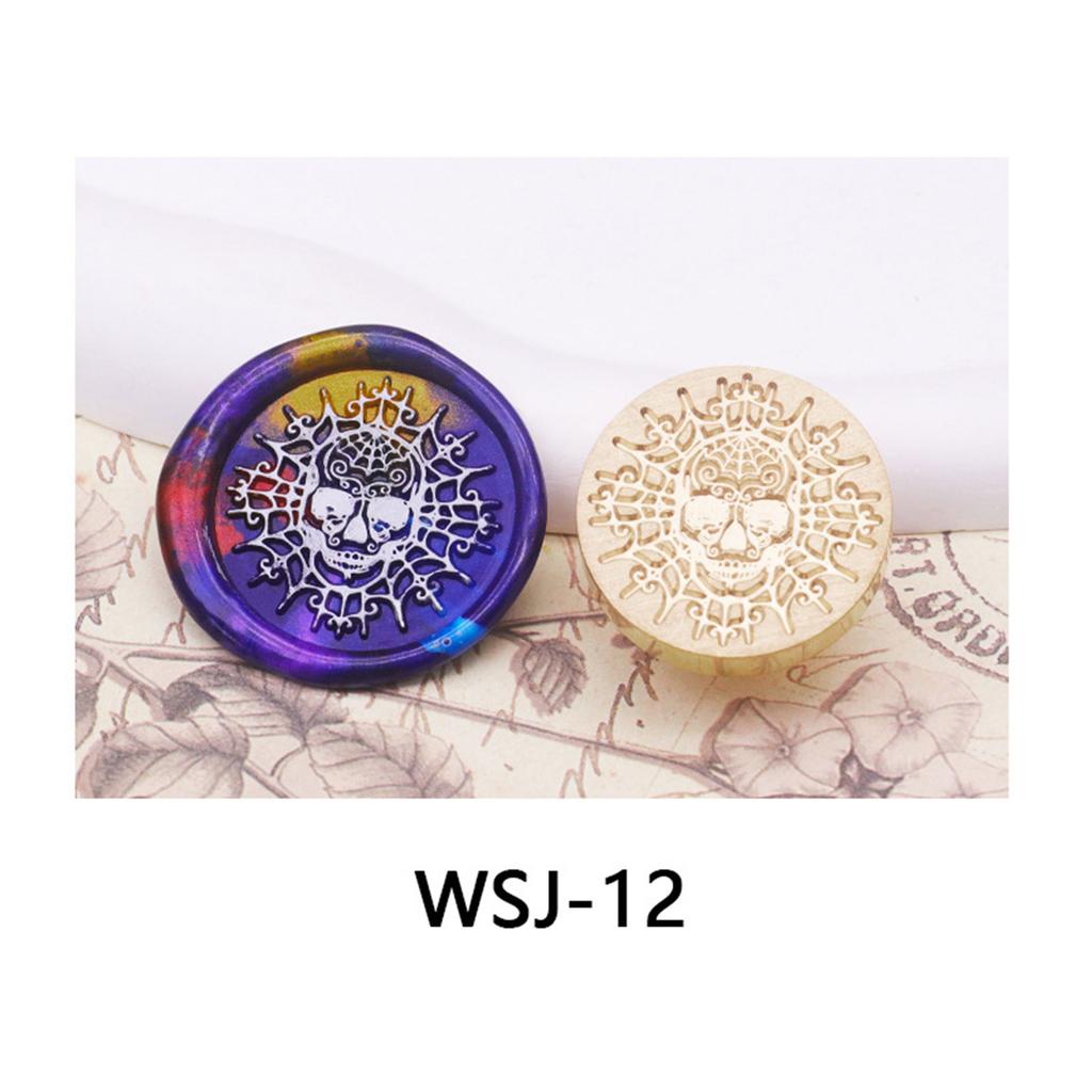 Wax Seal Stamp Head Halloween Sealing Wax Stamp 25mm Brass-Fire Paint Seal Head for Card Wedding Party Invitation-Decor