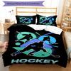 3pcs Ice Hockey Bedding Set Duvet Cover Closure Includes 1 Duvet Cover & 2 Pillowcases, Soft and Comfortable for All Seasons.
