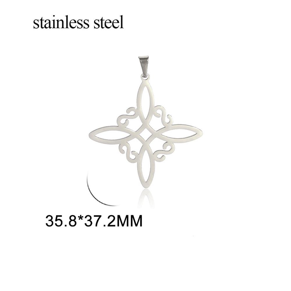 Witch Knot Pendant for Necklace Stainless Steel Celtic Knots Charms for Jewelry Making DIY Accessories Witchcraft Amulet Gifts