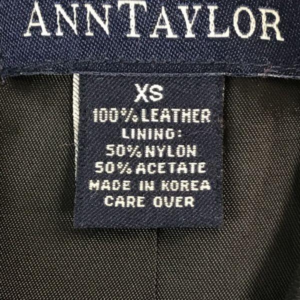 ANN TAYLOR Genuine Leather Coat Women’s XS Black(USED)