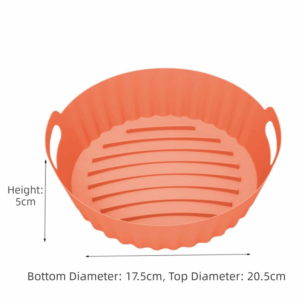Reusable Air Fryer Baking Pan Foldable Round Baking Tray New Silicone Cooking Tray  Oven Use