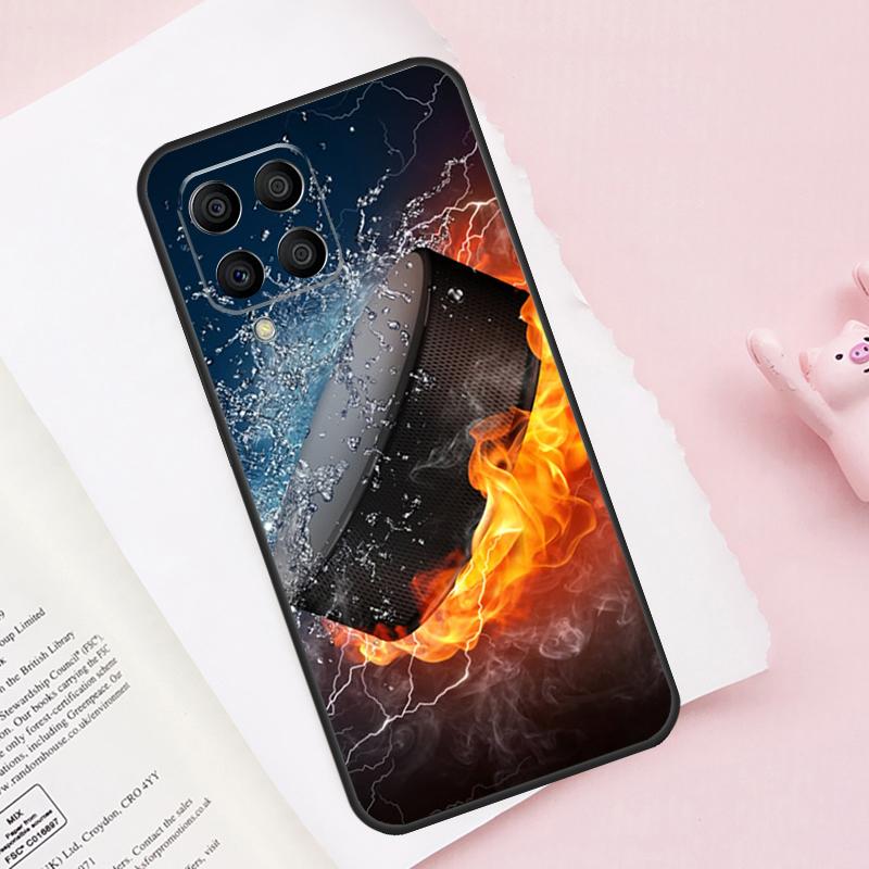 Hockey Stick and Puck For Samsung Galaxy M31 M32 M12 M52 M13 M33 M53 M11 M51 M15 M55 M14 M34 M54 M30s M20 Case