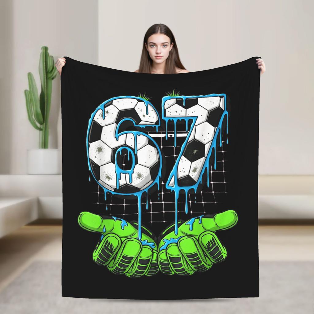Six Seven Ice Cream Drip Meme 67 Blanket Quality Warm Bedding Throws Winter Child Couch Chair Sofa Bed Novelty Bedspread
