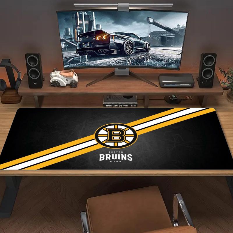 Boston Bruins Mouse Pad Large Gaming Table Cushion Nonslip Laptop Tablet Big Mousepad Xxl Mat Mini Pc Playmat With Lock Edge