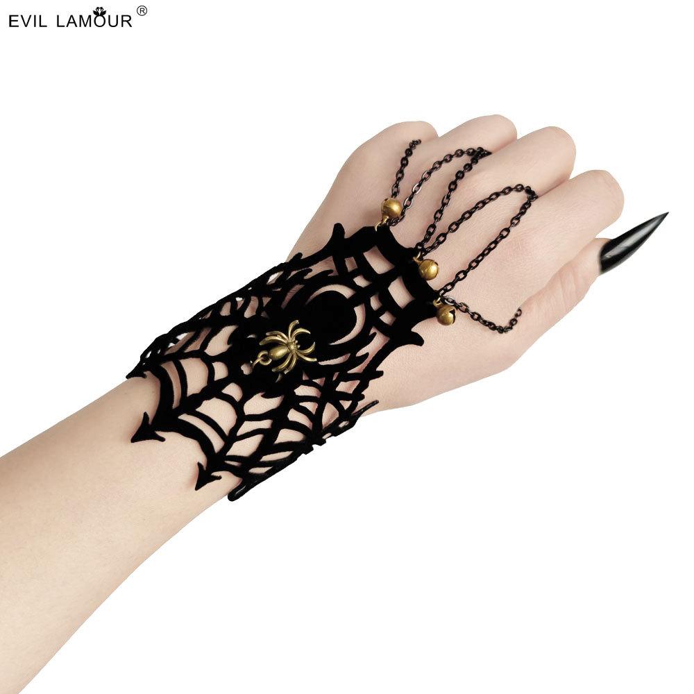 Halloween Bat Butterfly Spider Web Finger Chain Dark Wind Bracelet Holiday Party Collection