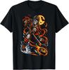 Skeleton Hockey Player Men Funny Scary for Halloween T-Shirt