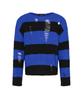 LANARCHIVE [0084] Distressed Striped Knit - Blue