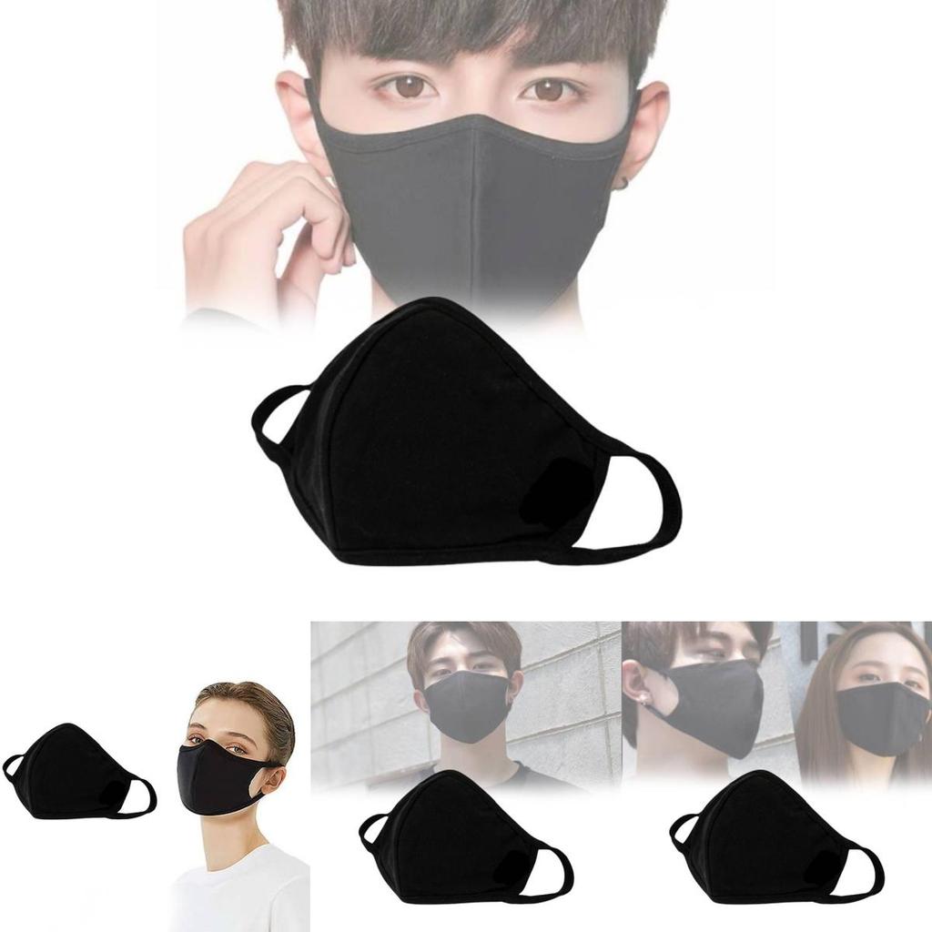 Atmungsaktive Schwarze Baumwoll-Gesichtsmaske Bequem Waschbar Winddicht Und Warm Für Alle Jahreszeiten