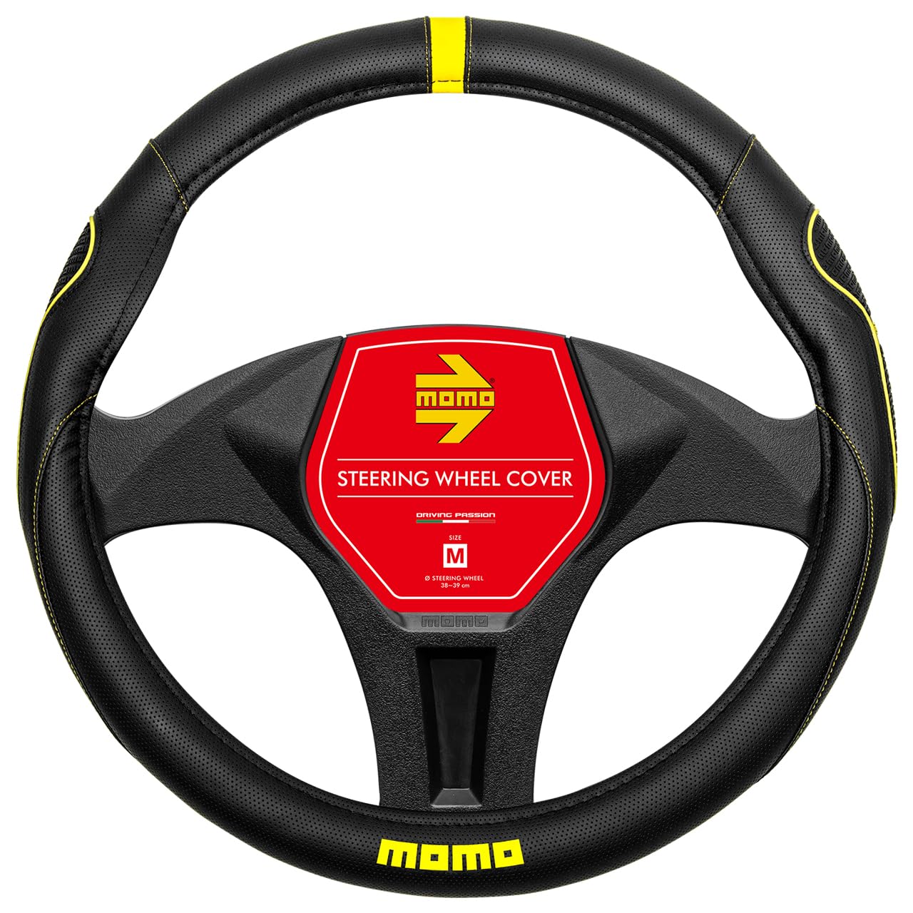 

MOMO SUPER GRIP Steering Wheel Size Yellow Cover, Italy, Milan, M,