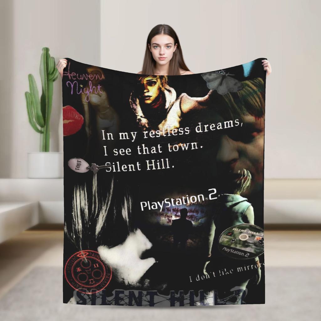 Silent Hill Horror Movie Games Super Soft Blankets Plush Bedding Throws Comfortable Couch Chair Flannel Bedspread Sofa Bed Cover