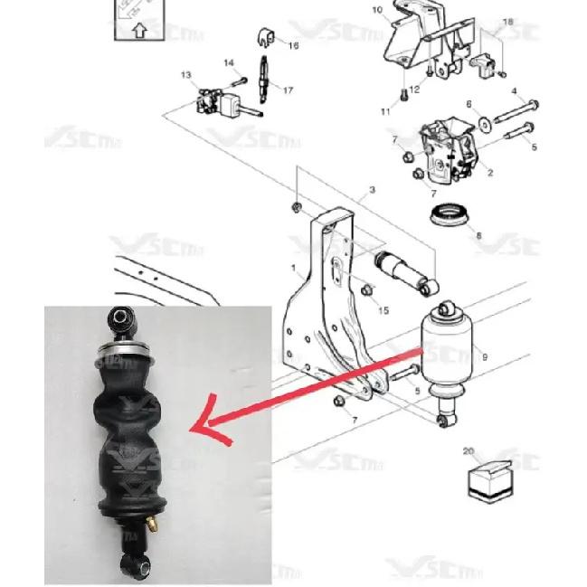 Suitable for Volvo SINOTRUK truck cab rear airbag shock absorber VOE 21171976/24182857