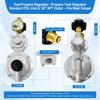 Propane Tank Adapter 2 Stage Propane Regulator With Gauge & POL,Rv Propane Regulator 3/8" NPT For 20–100Lb Tank,Propane Tank Regulator For