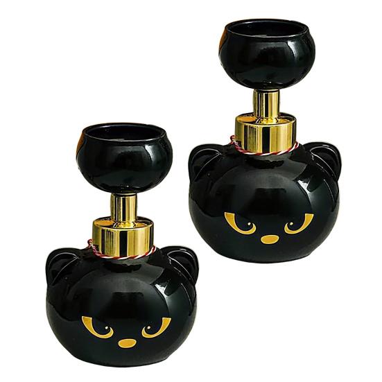 1/2/3Pcs Cat Shape Foam Soap Dispenser Black Kitten Design Reusable Soap Pump Cat Lover Bathroom Decor